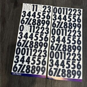 Set of 2 glitter number stickers - new and never used